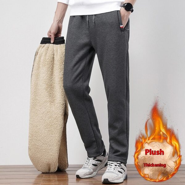 Warm Straight Ankle Tied Sports Velvet Padded Plus Size Cashmere Casual Pants - Image 4