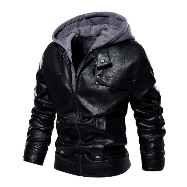 Men's US Size Leather Coat Fashionable Warm - Image 7