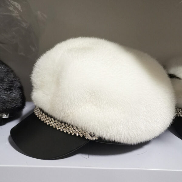 Women's Winter Mink Fur Fashion All-matching Beret - Image 2