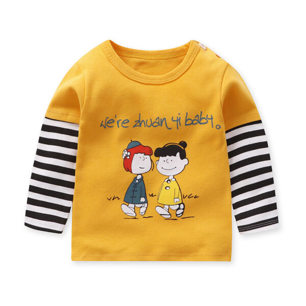 Children's Long Sleeve Casual Cartoon Round Neck Raglan Sleeves Top - Image 4