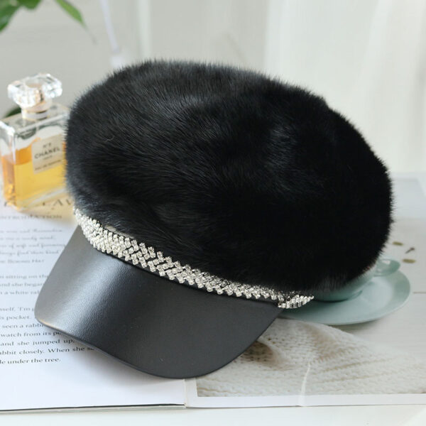 Women's Winter Mink Fur Fashion All-matching Beret - Image 8