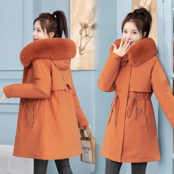 Women's Mid-length Slim Fashion Cotton-padded Jacket - Image 5