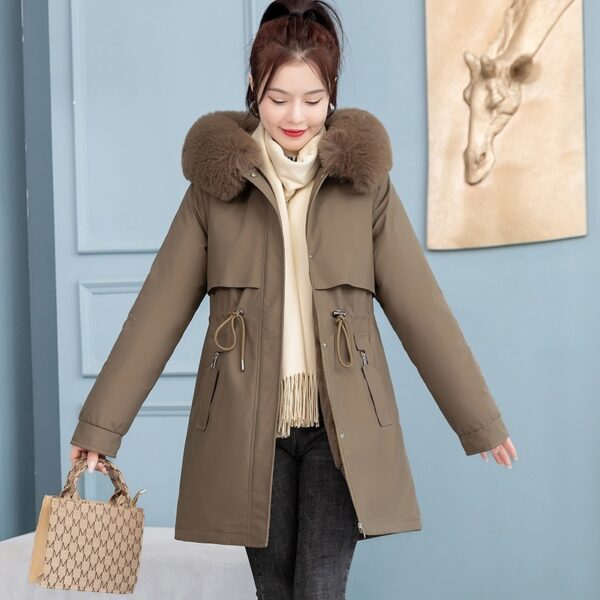 Women's Mid-length Slim Fashion Cotton-padded Jacket - Image 3