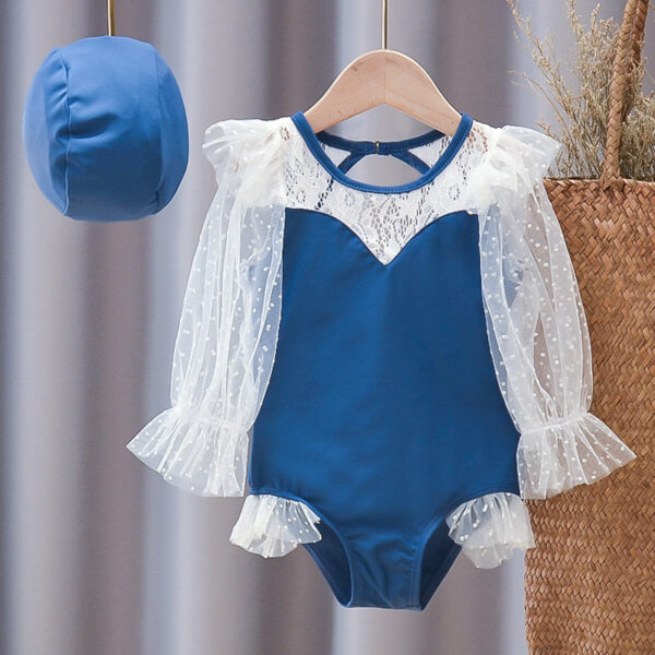 Children's Swimsuit Girls Long-sleeved Baby Girl One-piece Swimsuit Summer - Image 5