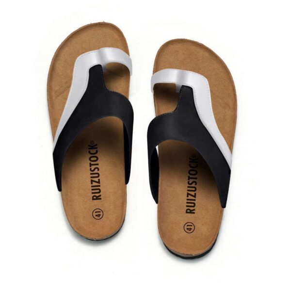 Summer Men's Cork Flip Flops Color Matching Beach Shoes - Image 5