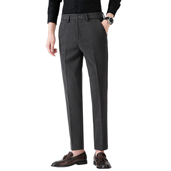 Woolen Men's Casual Pants Stretch Small Suit Pants - Image 3