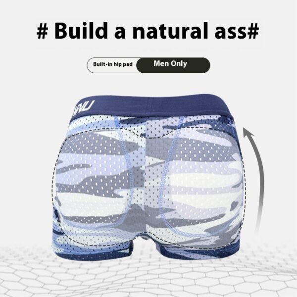 Camouflage Mesh Breathable Removable Cup Hip Cushion Men's Hip Lifting Underwear - Image 4