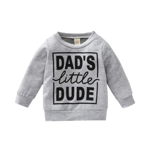 Boys Polyester Letter Grey Sweatshirt Top - Image 7