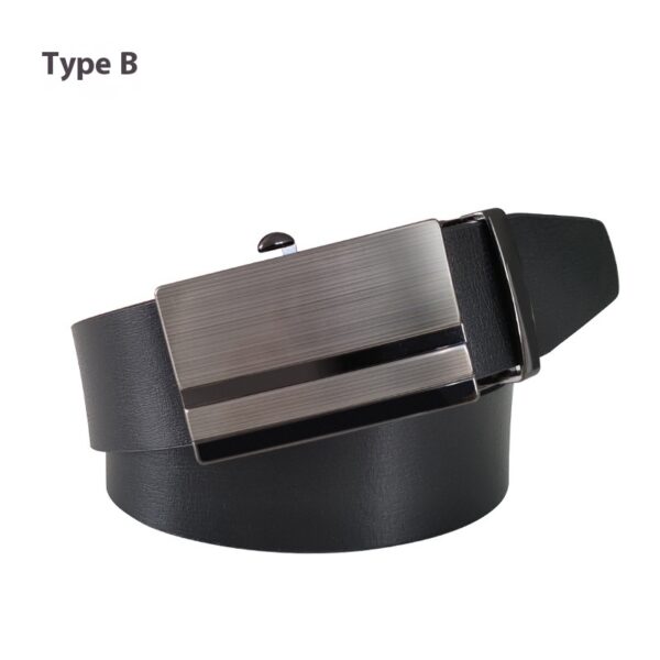 PU Classic Casual Business All-match Automatic Buckle Toothless Men's Belt - Image 5