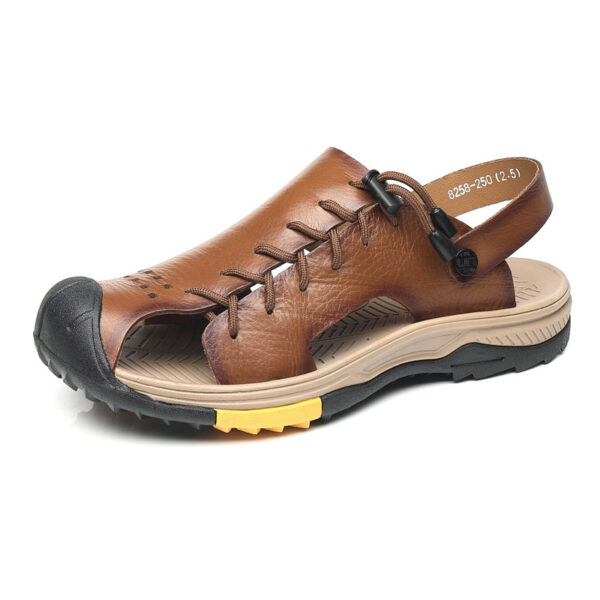 Men's Summer Outdoor Leather Large Size Beach Sandals - Image 6