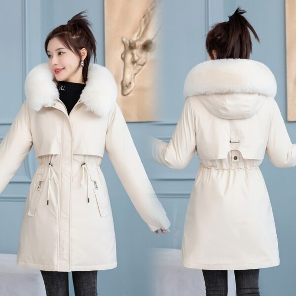 Women's Mid-length Slim Fashion Cotton-padded Jacket - Image 8