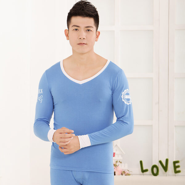 Men's tights Modal basic round neck thermal underwear set - Image 5