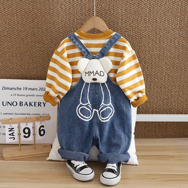 Children's Fashionable Clothes Boys' Striped Two-piece Set - Image 5