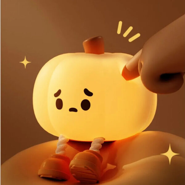 Home Decor Halloween Pumpkin Night Light Cute Soft Silicone Lamp Touch  Dimmable Rechargeable Bedside Decor Light Kids Gifts Halloween Decorations - Image 2