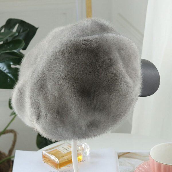 Women's Winter Mink Fur Fashion All-matching Beret - Image 4