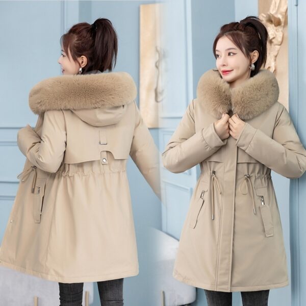 Women's Mid-length Slim Fashion Cotton-padded Jacket - Image 9