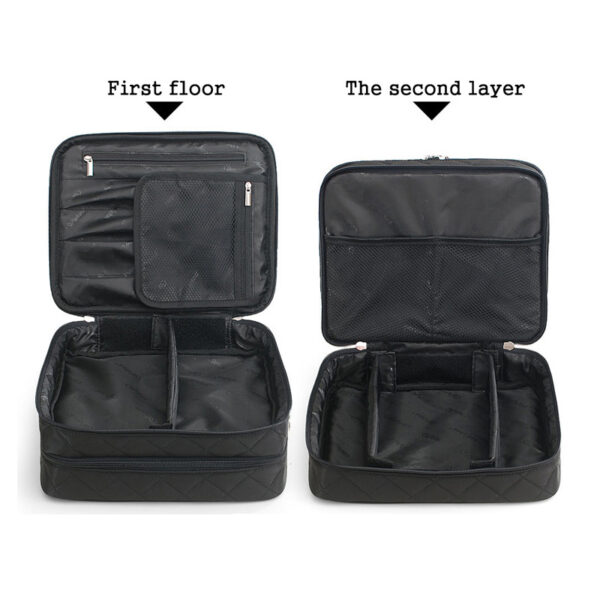 Large Capacity Double Deck Cosmetic Bag - Image 2