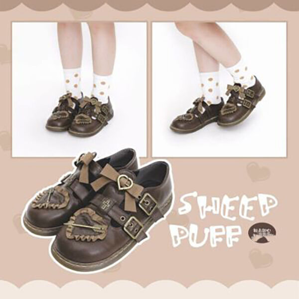 Original Sniper Sweetheart Plus Velvet Retro Bow Round Toe Shoes Japanese Lolita Shoes - Image 6