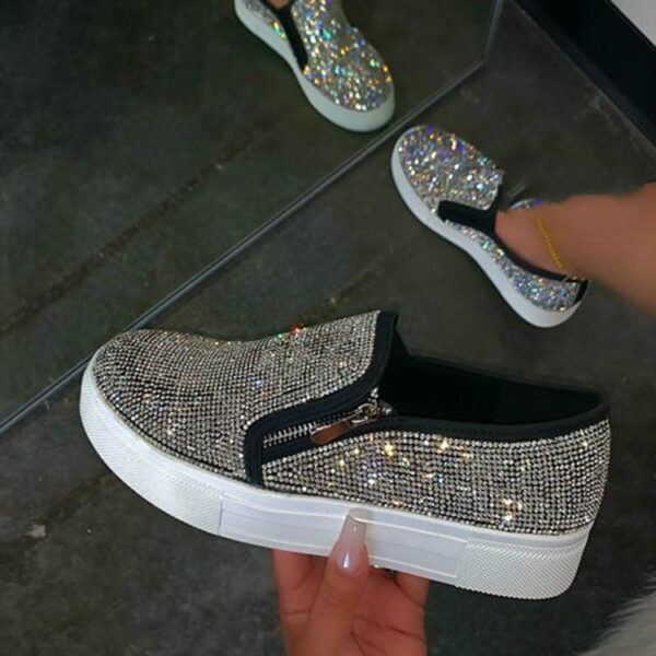 Large Size Rhinestone Flat Casual Single Shoes One Pedal Lazy Shoes - Image 3