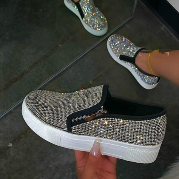 Large Size Rhinestone Flat Casual Single Shoes One Pedal Lazy Shoes - Image 4