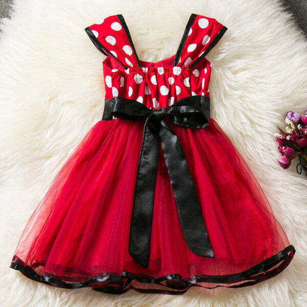 Sleeveless Vest Polka Dot Bow Princess Dress - Image 7