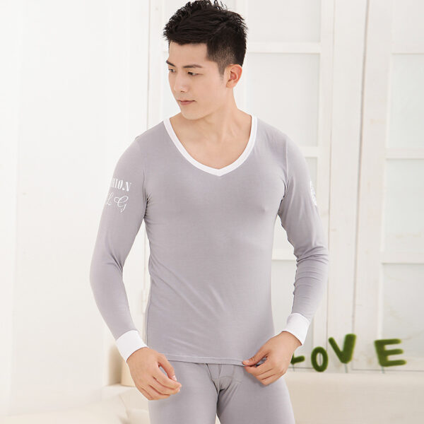 Men's tights Modal basic round neck thermal underwear set - Image 10