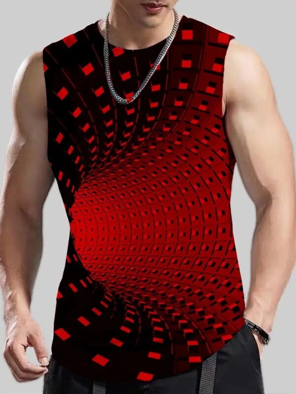 Men's Plus Size Sleeveless Vest 3D Retro Printed Fashion - Image 7