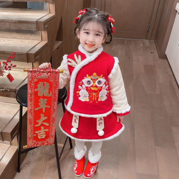 Children's Festive Celebration Chinese Style Baby Dragon New Year Clothes Suit - Image 2