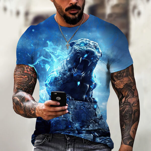 Animal Beast Lion 3D Printed Summer Men's T-shirt - Image 5