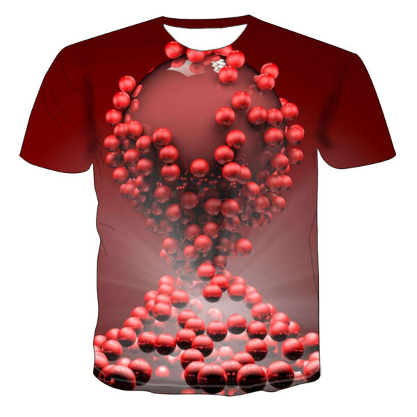 3D Three-dimensional Ball Stacking Print T-shirt