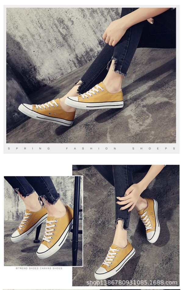 Spring New Korean Style Couple Candy Color Canvas Shoes Male Student Lace Up Casual Flat Shoes Trendy Cloth Shoes - Image 7