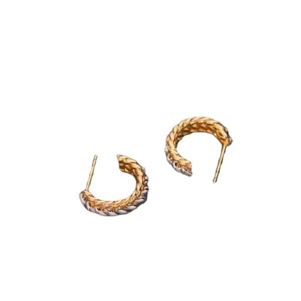 Jewelry 18K Gold Braided Earrings - Image 3