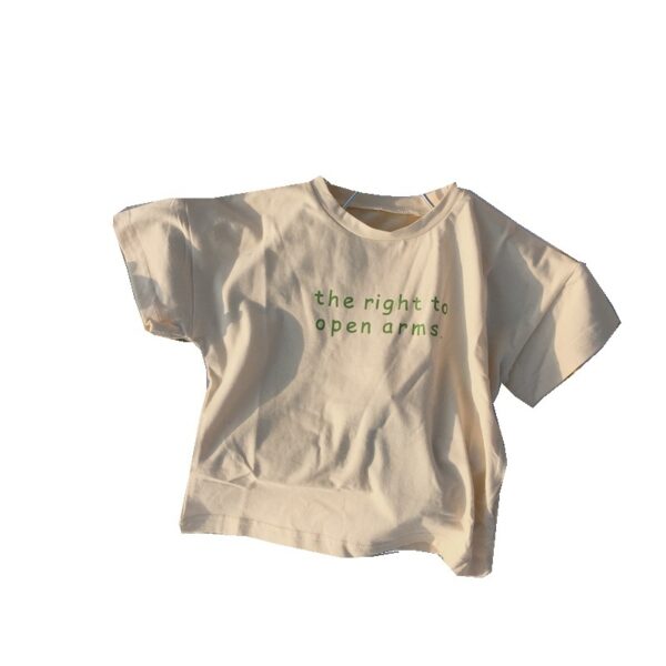 Boys and girls foreign solid color wild basic T-shirt - Image 2