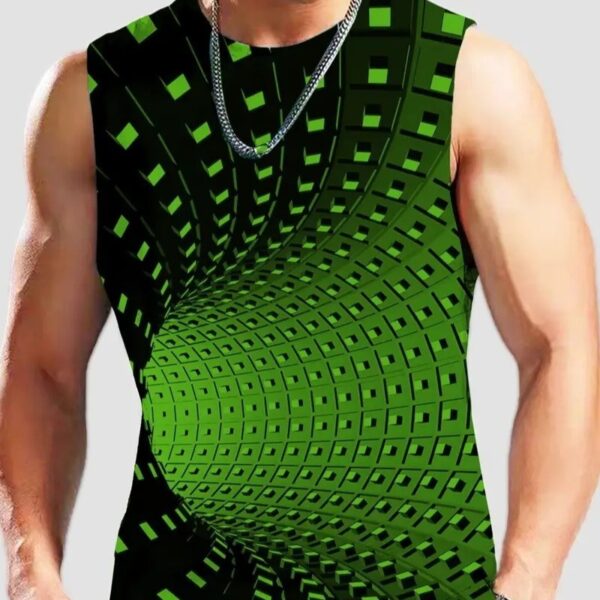 Men's Plus Size Sleeveless Vest 3D Retro Printed Fashion