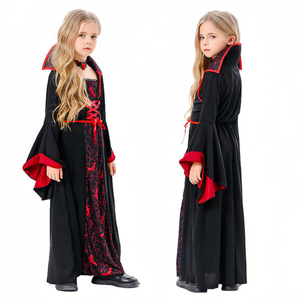 Halloween Cos Witch Children Black Clothes Horror Girl Party Costumes - Image 2