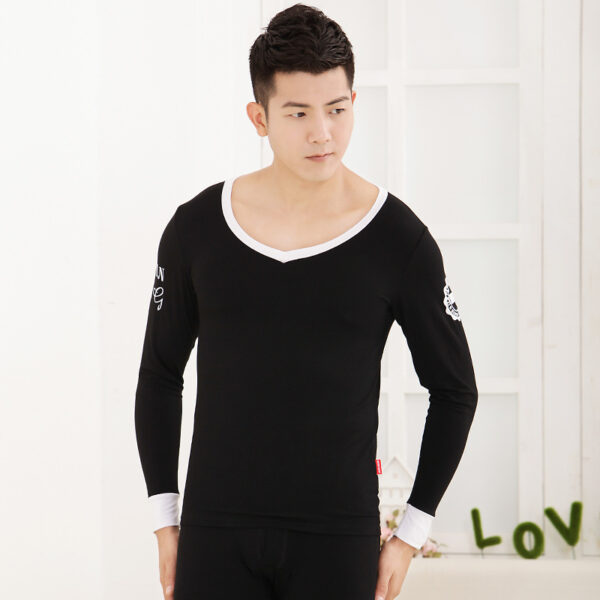 Men's tights Modal basic round neck thermal underwear set - Image 6