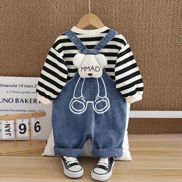 Children's Fashionable Clothes Boys' Striped Two-piece Set - Image 2