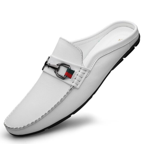 Men's Half-slippers Lazy Slip-on Leather Casual Shoes For Men - Image 5