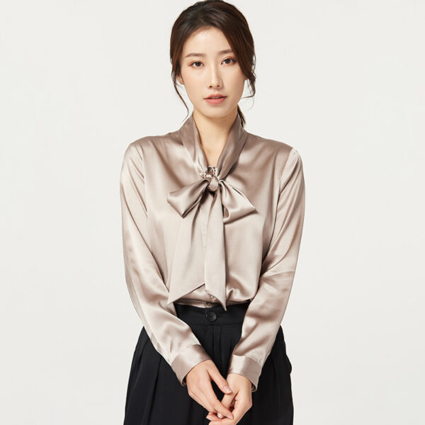 Women's Long Sleeve  Silk Silk Shirt - Image 8