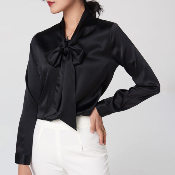 Women's Long Sleeve  Silk Silk Shirt - Image 4