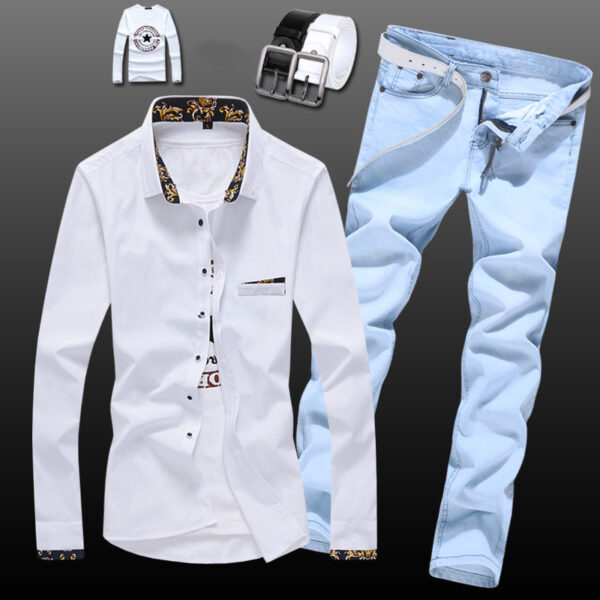 New Style Men's Shirt Slim Suit Jeans Handsome - Image 2