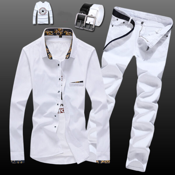 New Style Men's Shirt Slim Suit Jeans Handsome - Image 6