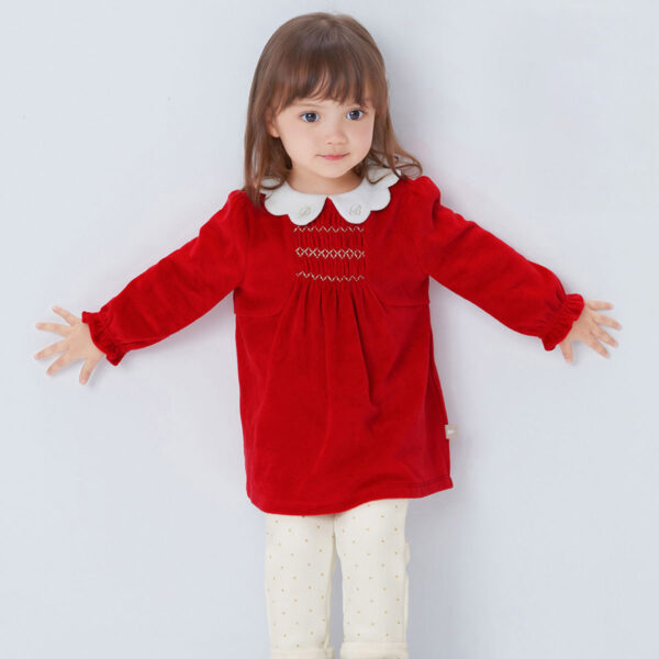 Children's Suit Baby Girl Western Style Two-piece Plus Velvet Clothes - Image 7