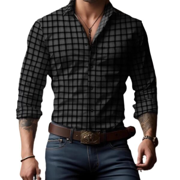 Breathable Volkswagen Casual Versatile Lattice Men's Long Sleeve Shirt - Image 10