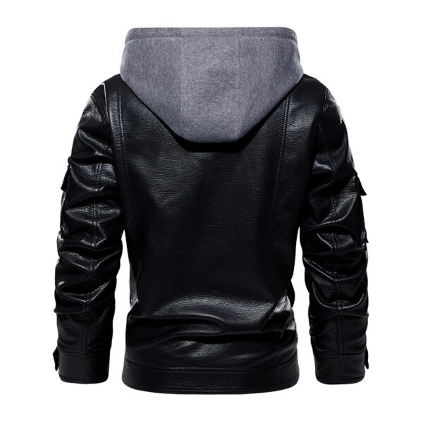 Men's US Size Leather Coat Fashionable Warm - Image 3