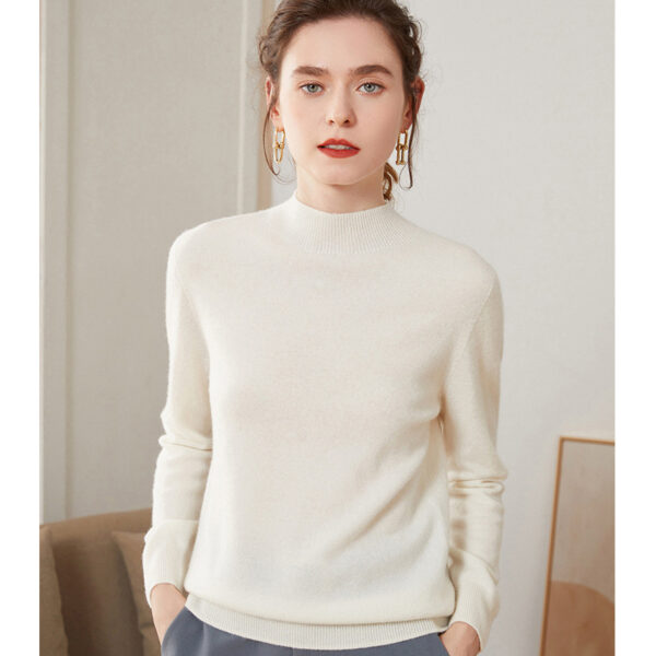 Women's One-piece Knitted Wool Base Shirt - Image 9