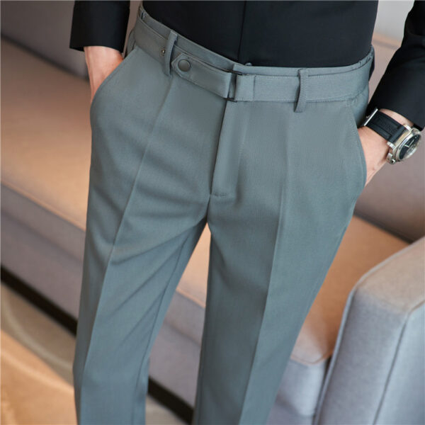 Belt Non-ironing High-grade Casual Trousers - Image 5