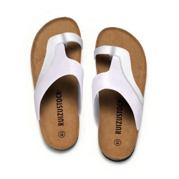 Summer Men's Cork Flip Flops Color Matching Beach Shoes - Image 6