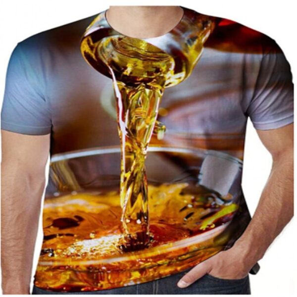 Cold Beer 3D Color Printing Men's Short-sleeved T-shirt - Image 3