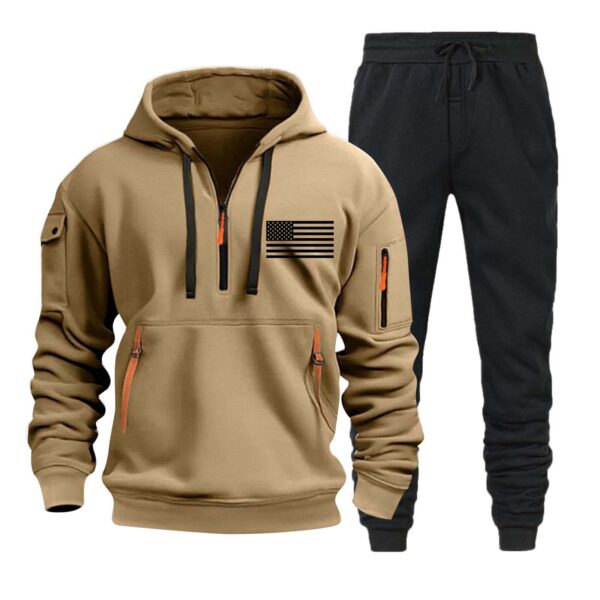 Autumn And Winter Sweater Hoodie Zipper Multi-pocket Pullover Sports Casual Suit - Image 6